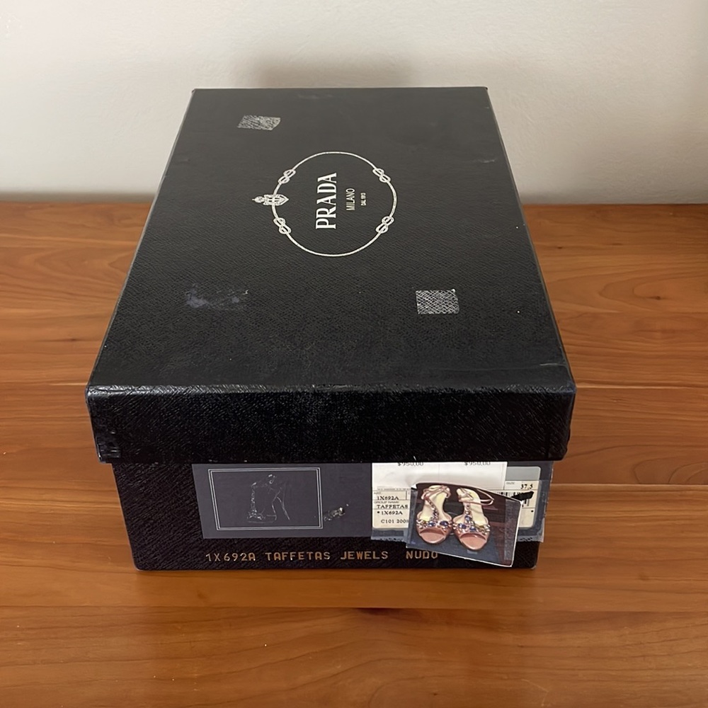 Prada Taffetas Jewels T-strap Sandals 37.5 - Picture 15 of 16